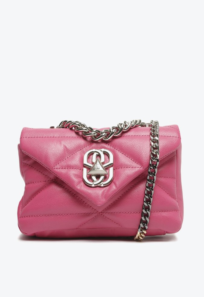 Bolsa Tiracolo Pequena Brooklyn Couro Matelassê Rosa