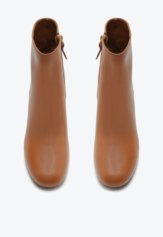 Bota Cano Médio Couro Marrom
