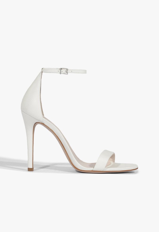 Sandália Gisele Salto Alto Couro Off White