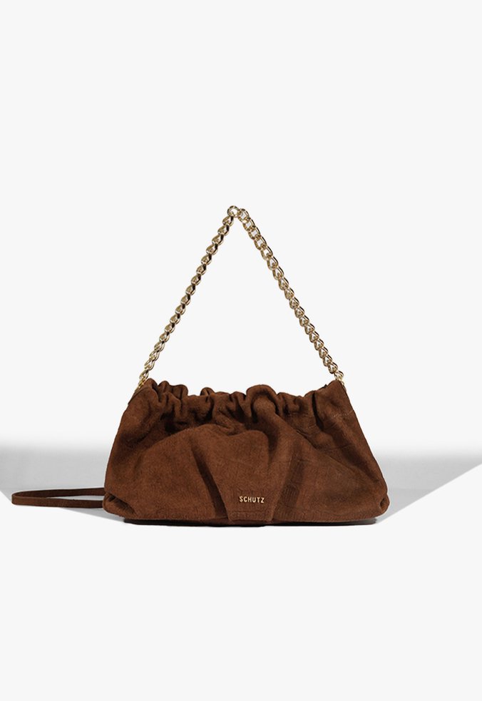 Bolsa Tiracolo Pouch Aryen Camurça Marrom