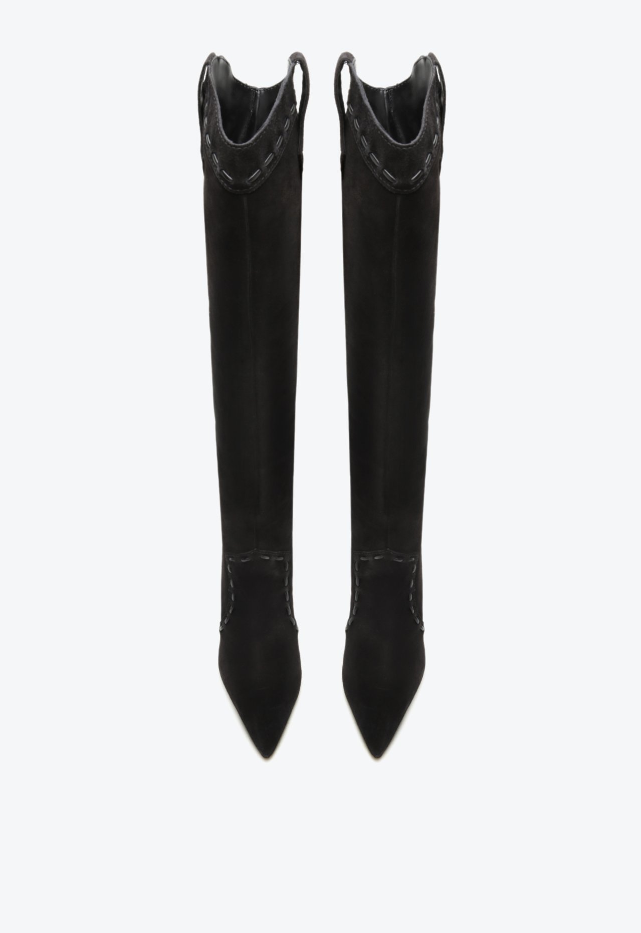 Bota over the knee preta salto fino 2025