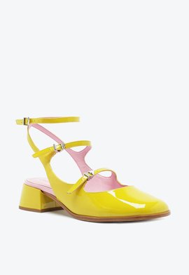 Sapato Scarpin Verniz Amarelo