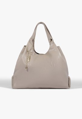 Bolsa Hobo Grande Agnes Couro Cinza