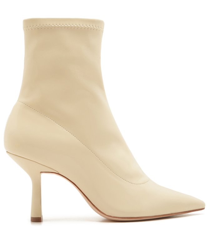 Bota Vintage Mid Heel Verniz White Bota Vintage Mid Heel Verniz White