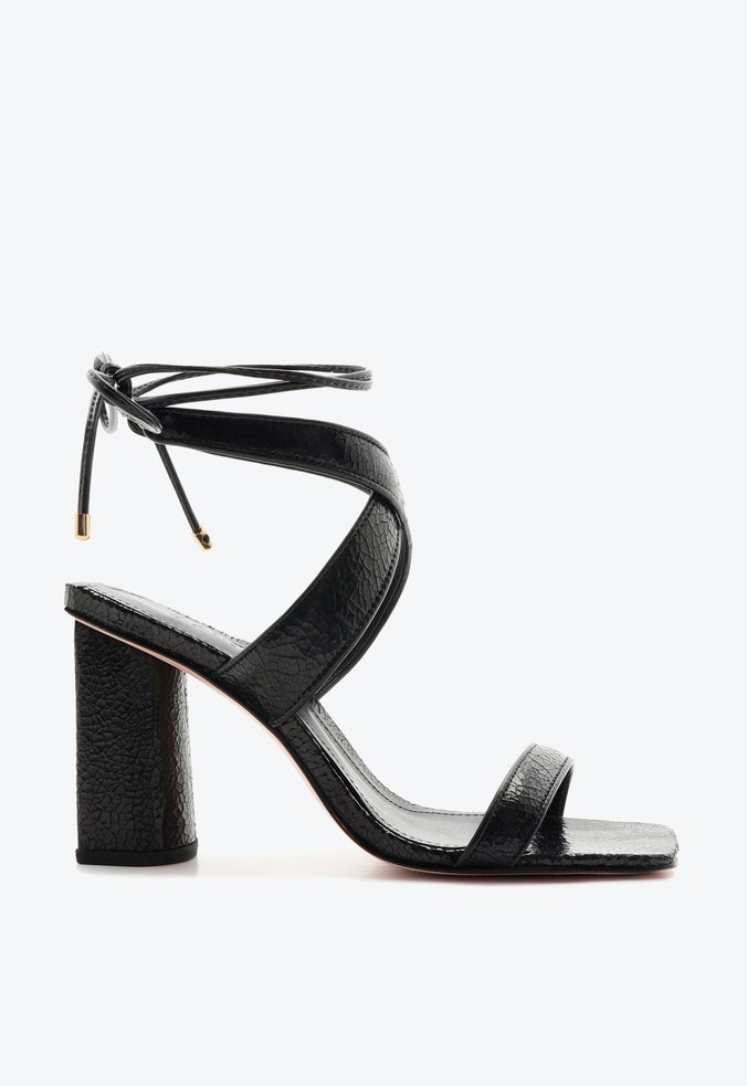 Vista 3 Sandália Curves Cracked Couro Schutz Preto Schutz Preto