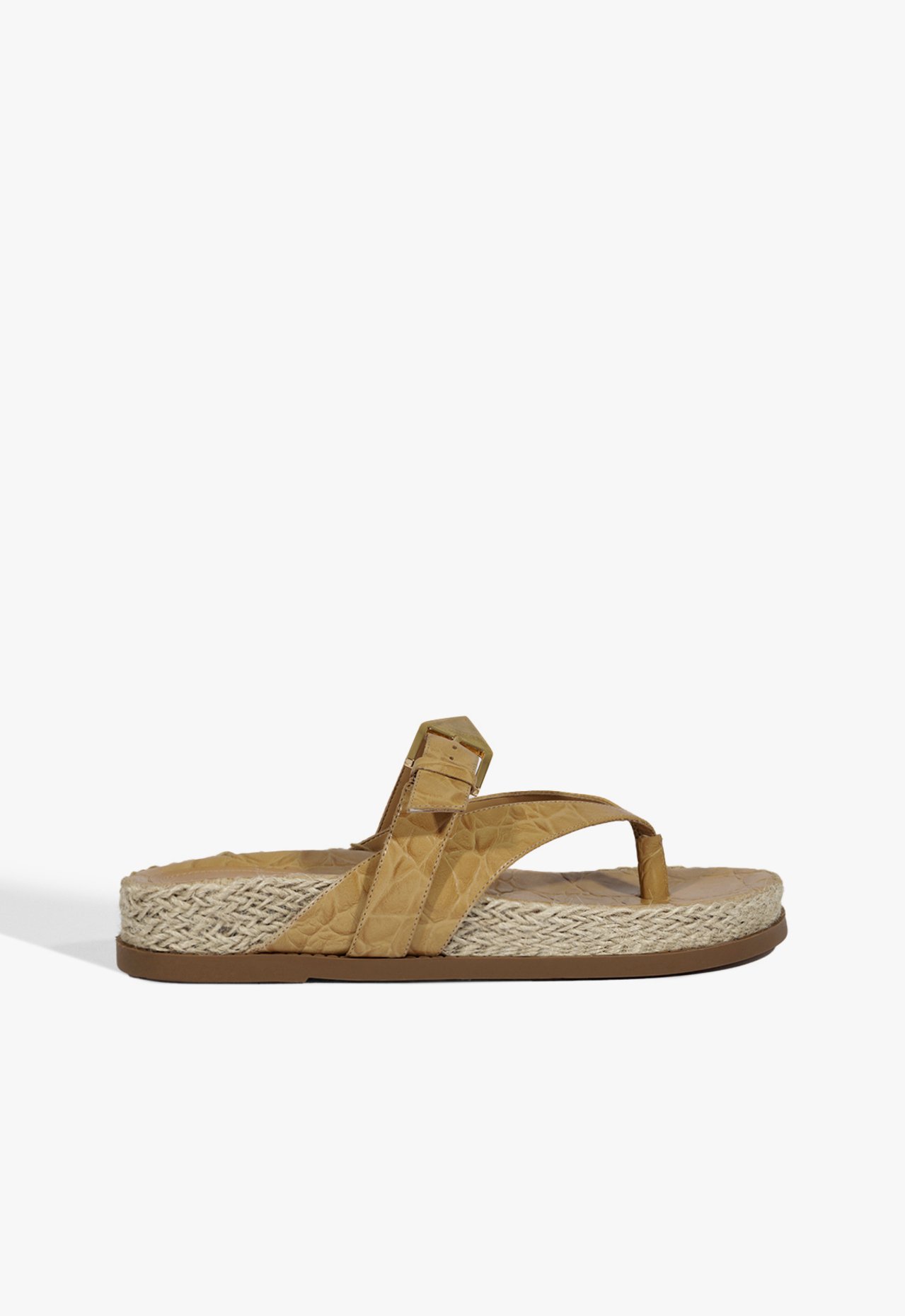 Sandália Papete Scalea Couro Croco Marrom Clara | Schutz