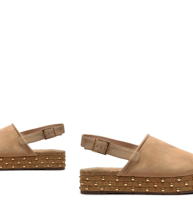 Flatform Nobuck Studs Bege Flatform Nobuck Studs Bege