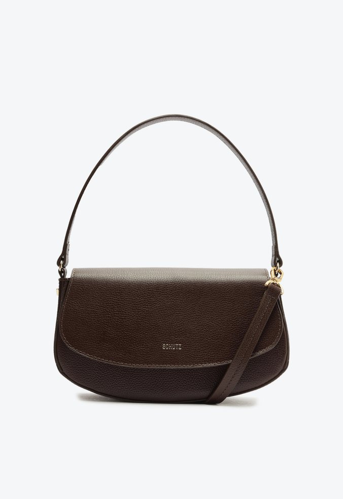 Bolsa Tiracolo Média Baguette Esther Couro Marrom