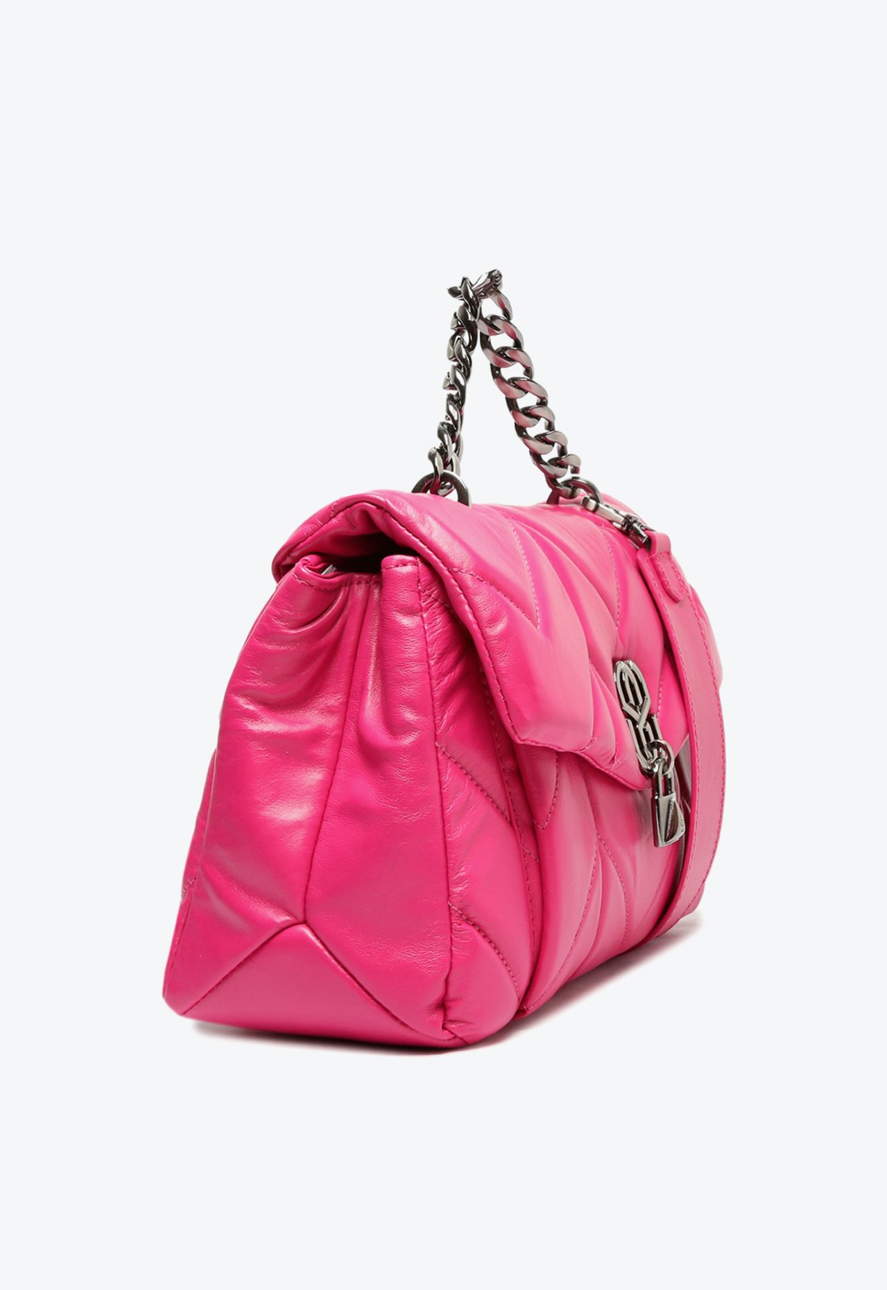 Bolsa Tiracolo Grande Em Couro Matelassê SS LOCKS Rosa | Schutz
