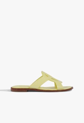 Rasteira Schutz Couro Amarelo