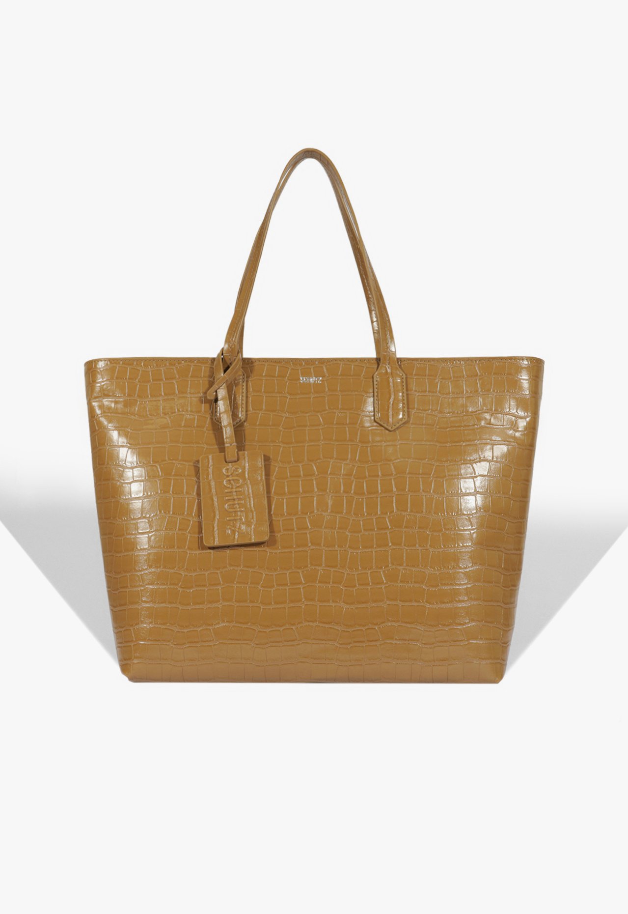 Bolsa Shopping Grande Yumi Croco Marrom Clara | Schutz