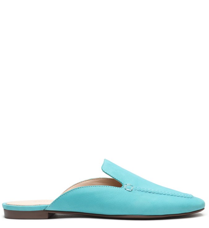 Flat Mule Comfy Suede Acqua Flat Mule Comfy Suede Acqua
