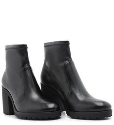 Sock Boot Leather Black
