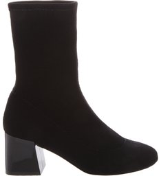 Sock Boot Block Heel Black