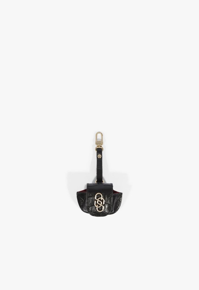 Porta Airpod Couro Preto