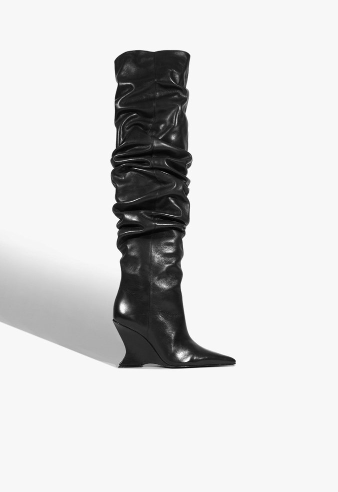 Bota Siena Otk Slouch Couro Preta
