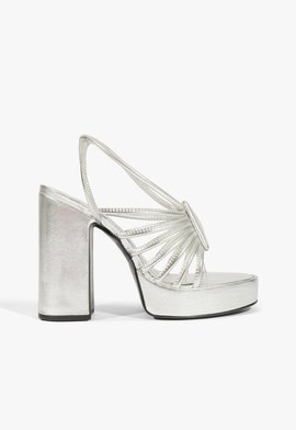 Sandália Plataforma Glam Prateada