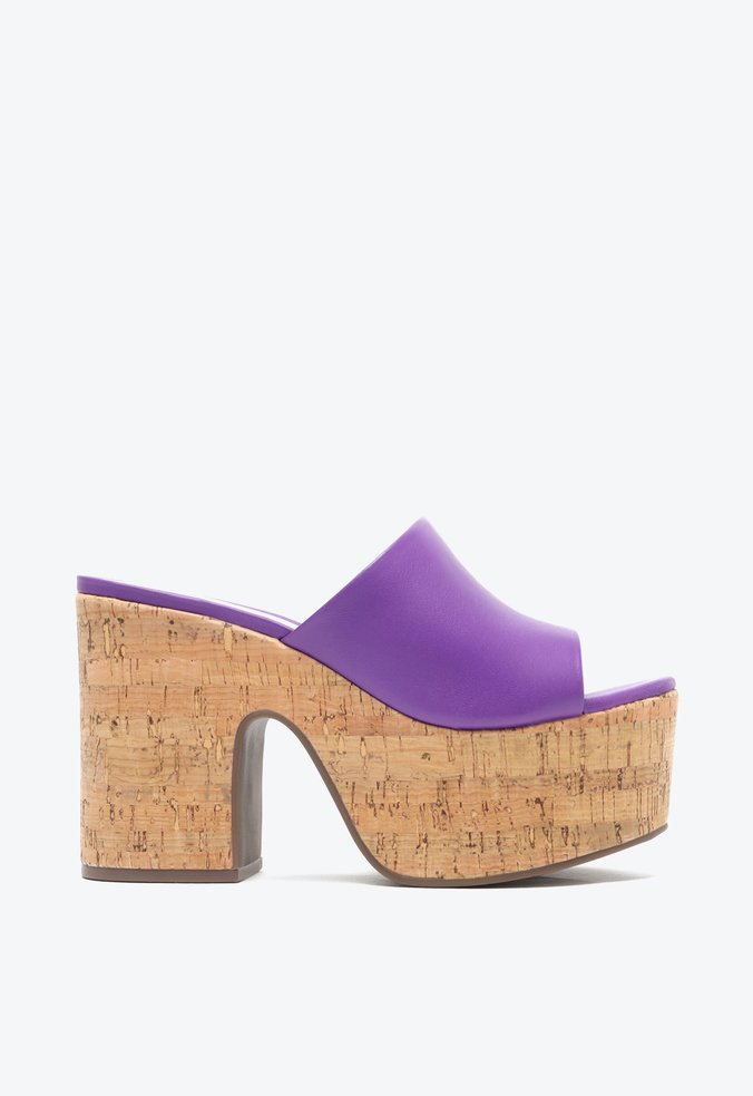 Sandália Clog Couro Roxa