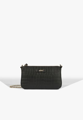 Bolsa Tiracolo Croco Preta