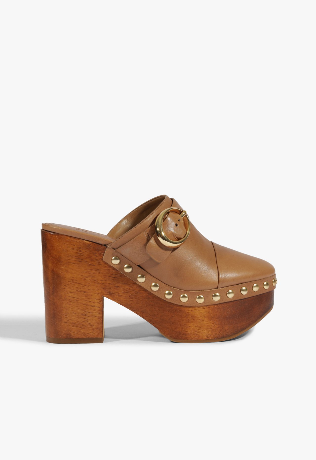 Clog Plataforma Piper Couro Marrom | Schutz
