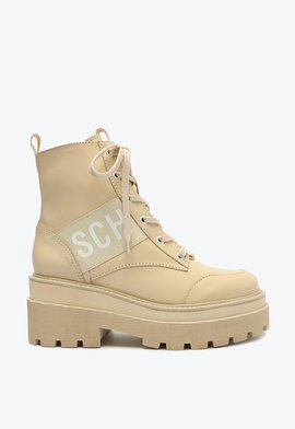 Bota Tratorada Schutz Logo Couro Bege
