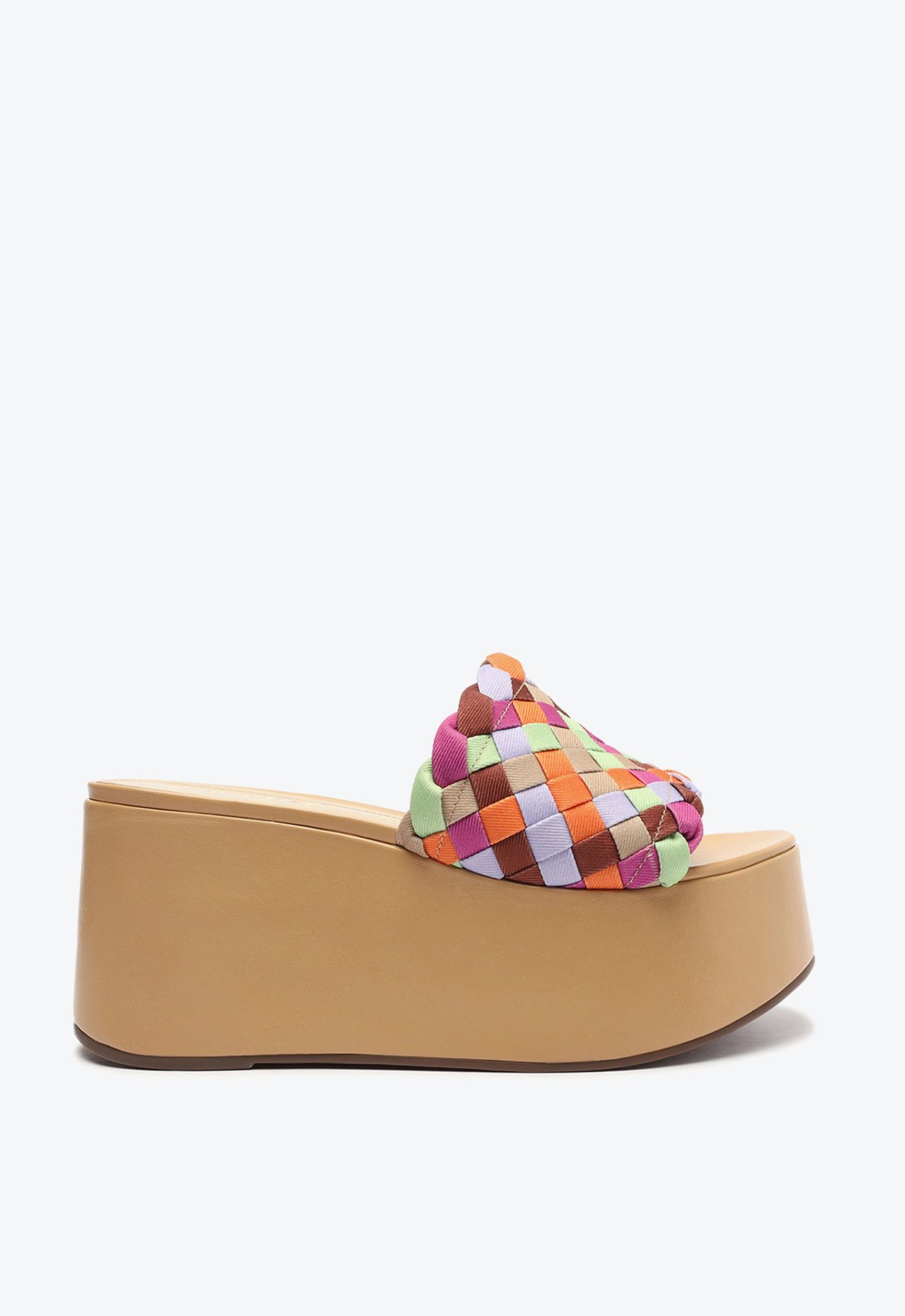 サリー Sandália Tamanco Plataforma Sarja Trama Colorida | Schutz