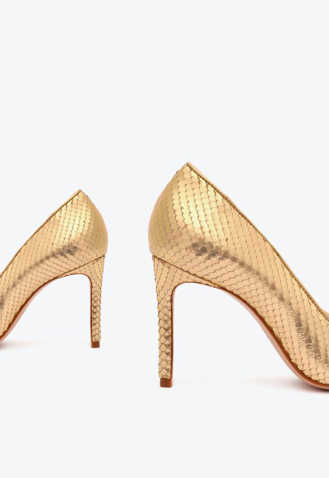 Sapato Scarpin Salto Alto Snake Dourado Sapato Scarpin Salto Alto Snake Dourado