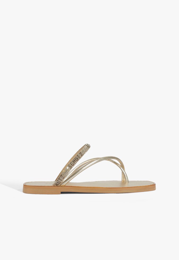 Sandália Rasteira Dourada