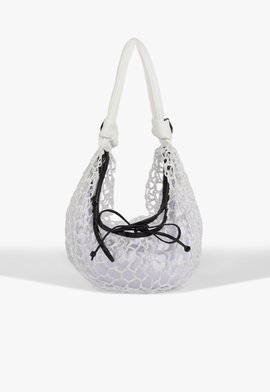 Bolsa Hobo Couro Nylon Branca