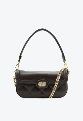 Bolsa Tiracolo Média Dazzle Couro Matelassê Marrom