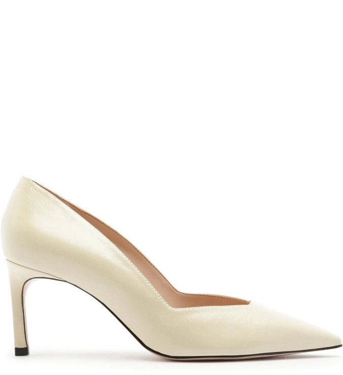 Scarpin Mid Heel Satin Egg Shell Scarpin Mid Heel Satin Egg Shell