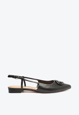 Sapatilha Slingback Patricia Balet Couro Preta