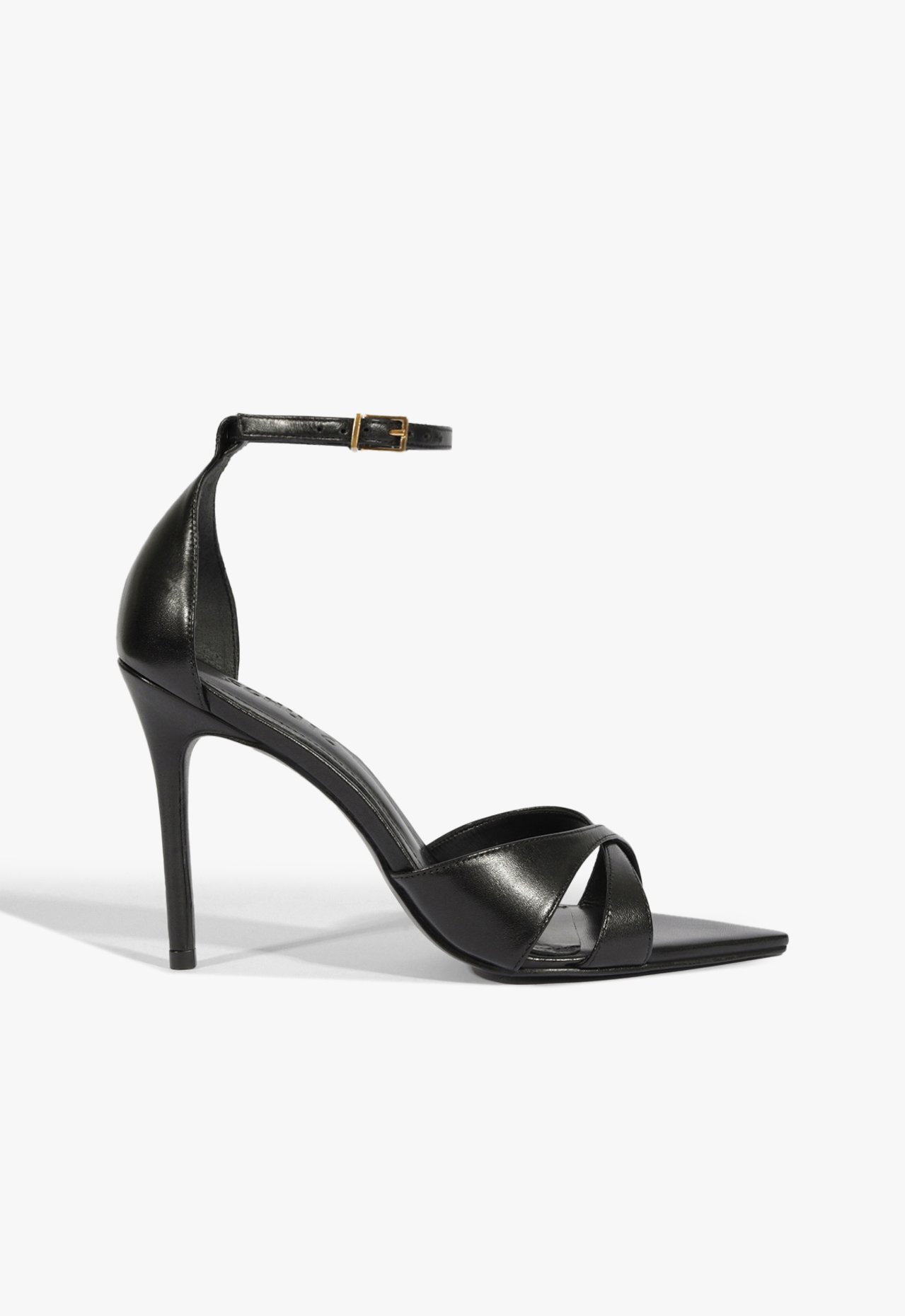 Sandália Couro Salto Alto Fino Preta | Schutz