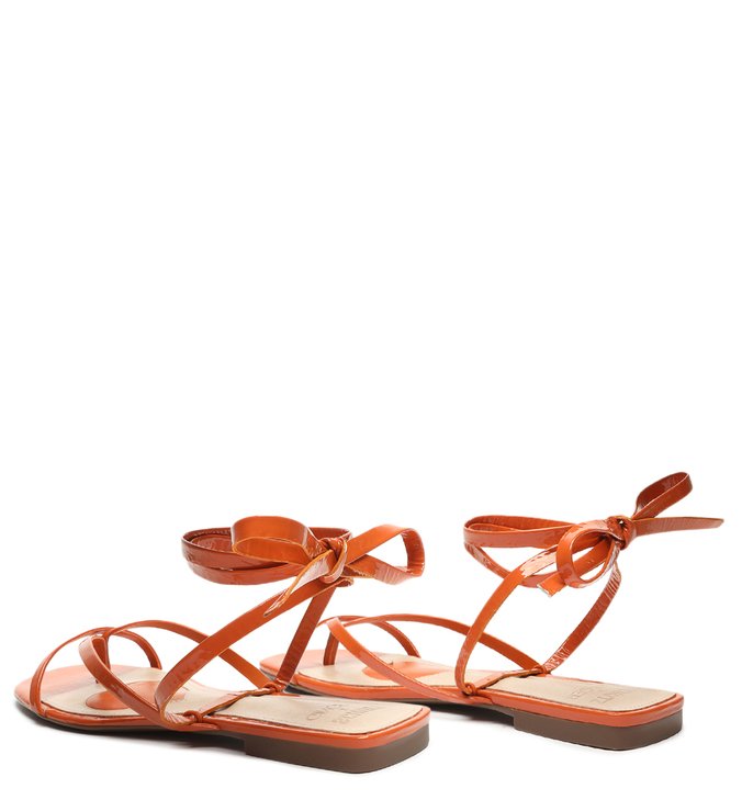 Schutz x Ginger Sandália Flat Lace-Up Ocre Schutz x Ginger Sandália Flat Lace-Up Ocre