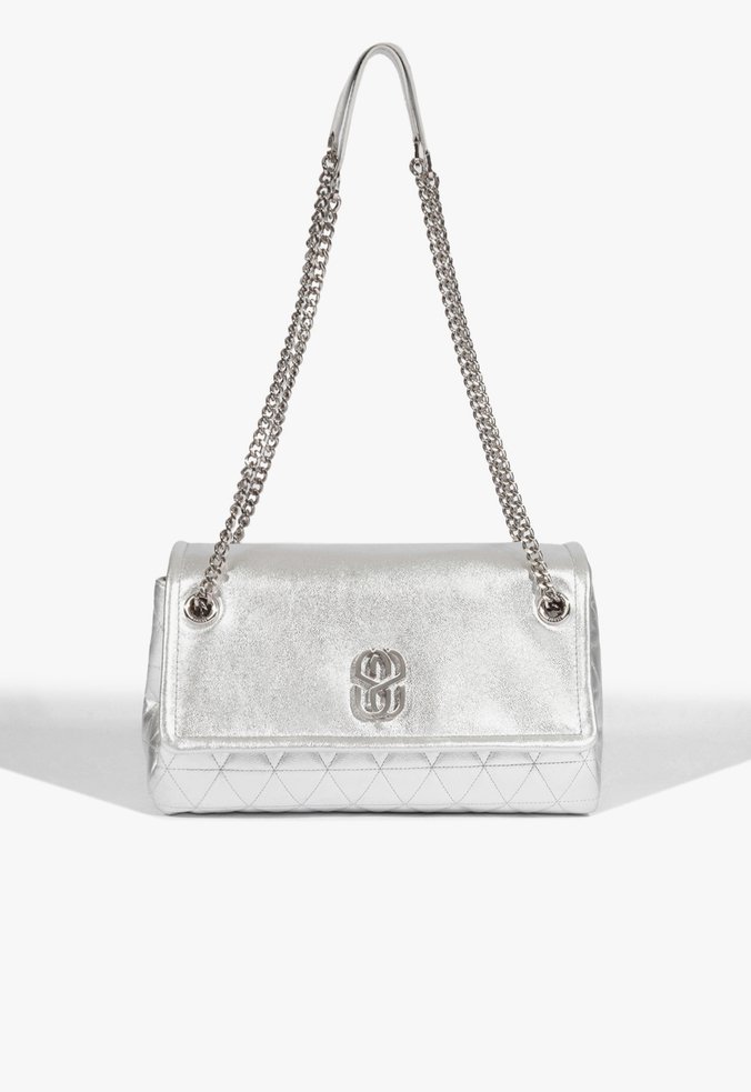 Bolsa Shoulder Média Double S Prateada