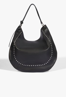 Bolsa Hobo Couro Preta