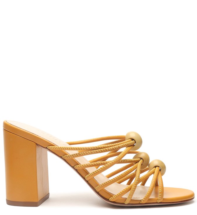 Sandália Mule Geométrica Natural Amarelo