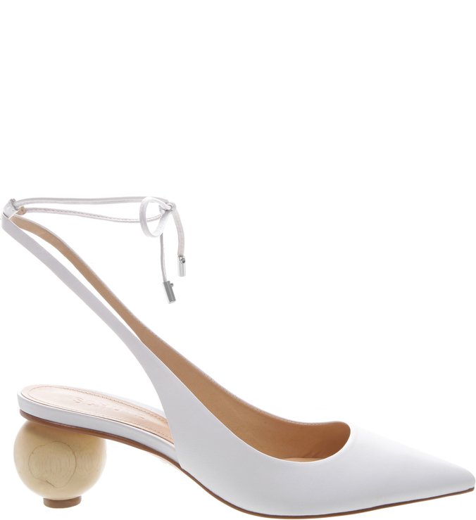 Scarpin Slingback Statement Heel White Scarpin Slingback Statement Heel White