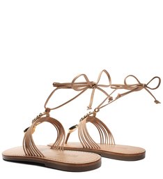 Sandália Strings Glam Lace-Up Bege