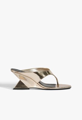 Sandália Mule Betsy Couro Dourado
