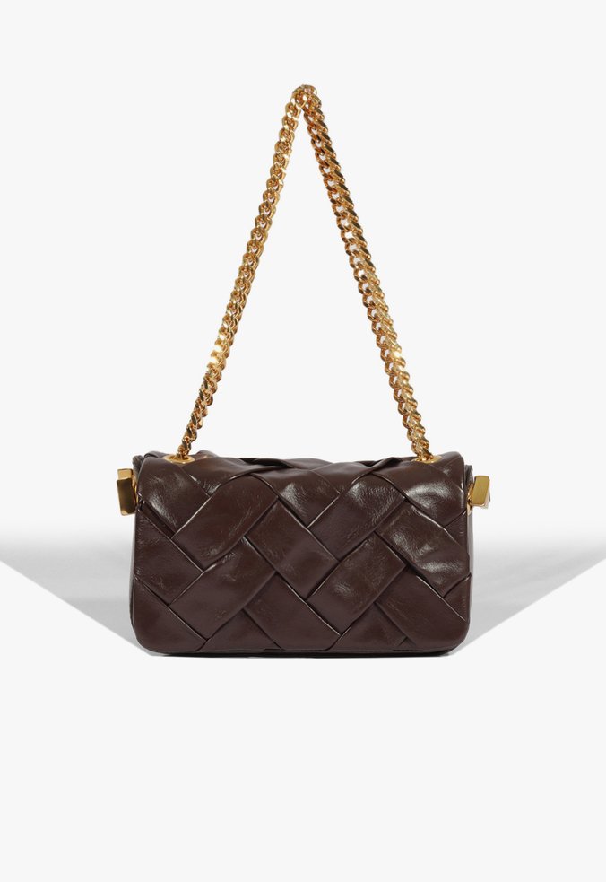 Bolsa Weave Couro Marrom