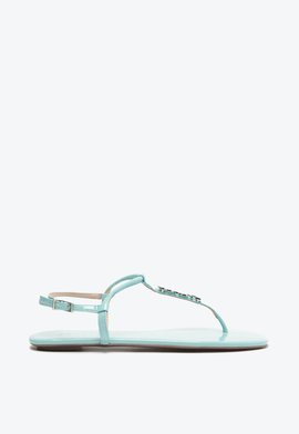 Sandália Rasteira Crystal Schutz Logo Azul