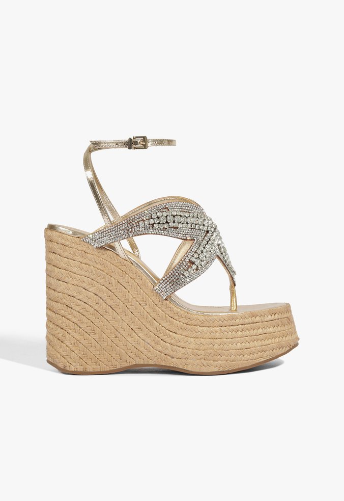 Sandália Plataforma Maren Anabela Dourada