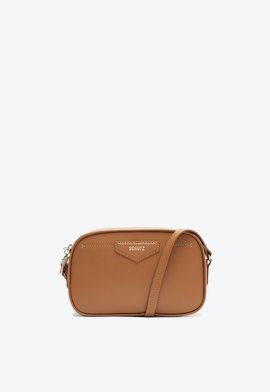 Bolsa Tiracolo Pequena Couro Marrom Clara