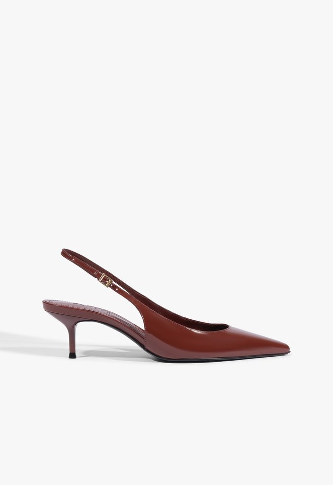 Scarpin Slingback Verniz Vinho