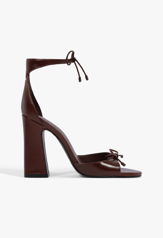 Sandália Icon Salto Alto Couro Vermelha
