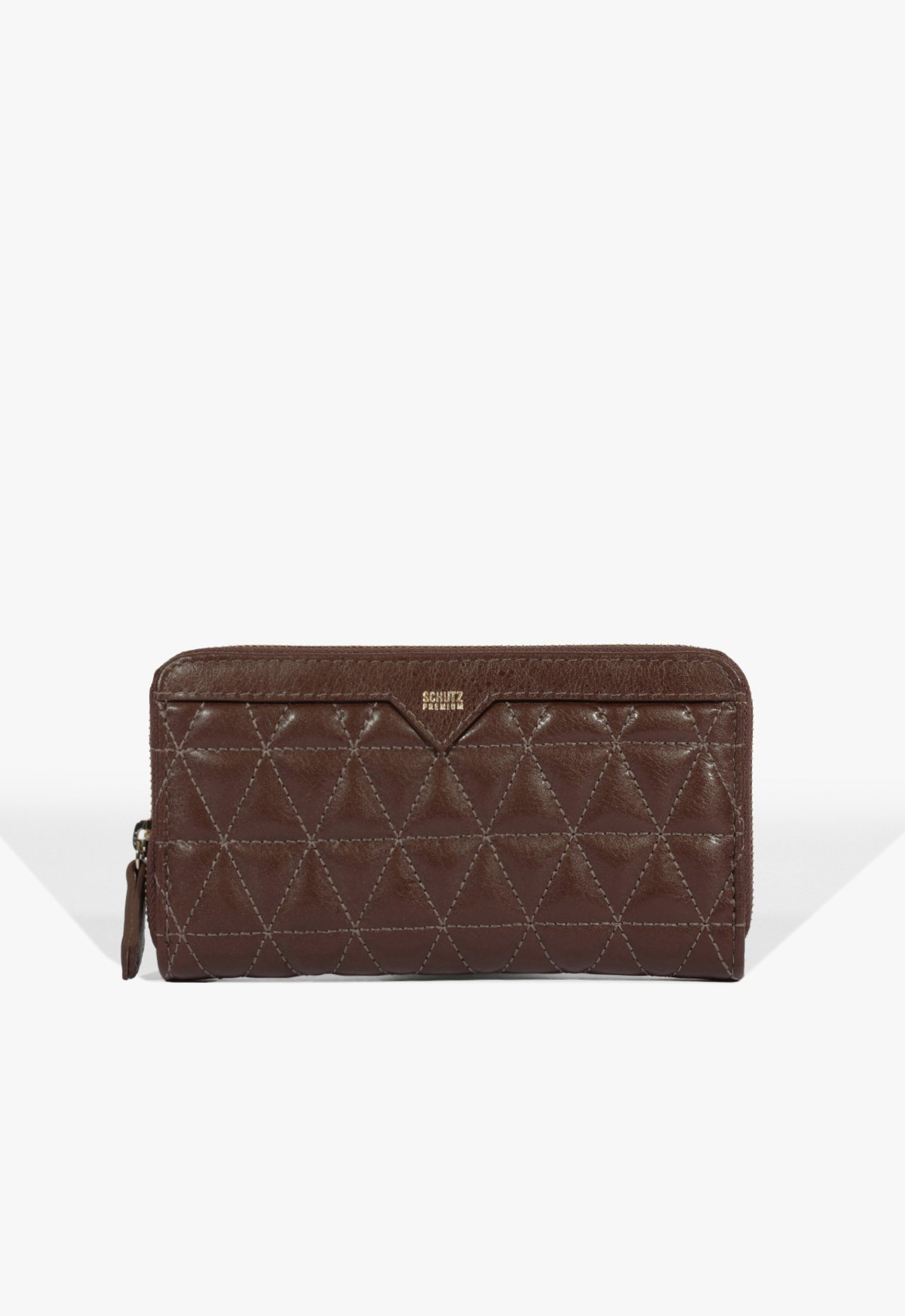 Carteira Grande 944 Matelassê Couro Marrom Escuro | Schutz