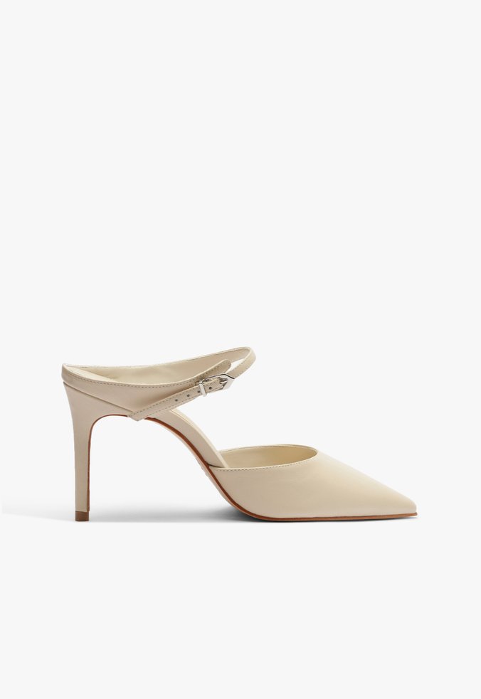 Mule Laura Mule Couro Branco