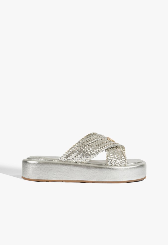 Papete Viena Plataforma X Metalizada Prata