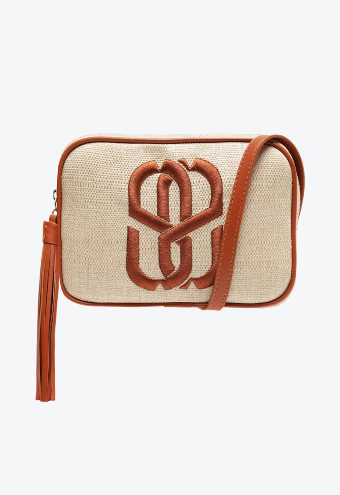 Bolsa Tiracolo Kate Tecido Natural Marrom